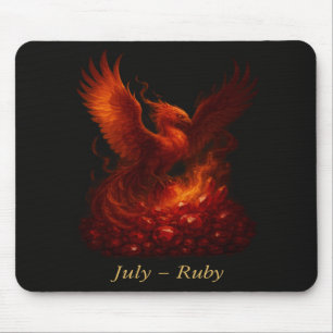 July Ruby – Phoenix & Fiery Birthstone Mouse Mat