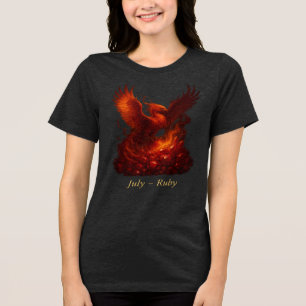 July Ruby – Phoenix & Fiery Birthstone Tri-Blend Shirt