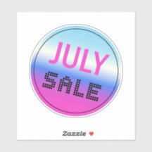 July Sale Gradient Holographic Style Sticker