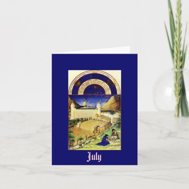 July, the Tres Riches Heures du Duc de Berry Card (Front)