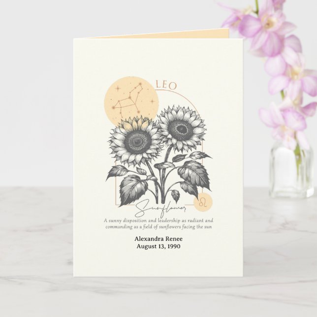 July to August Birth Flower Custom Birthday Card (Orchid)