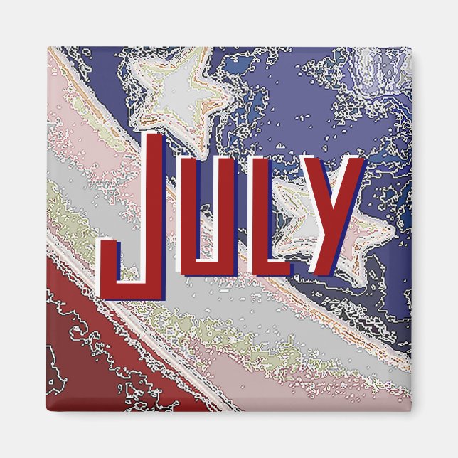 July To Do List Magnet (Stars and Stripes) (Front)