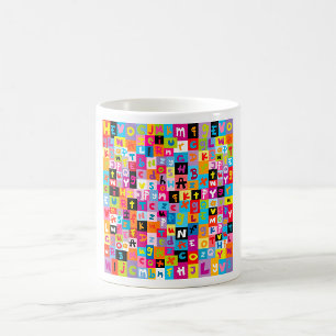Jumble Alphabet Pattern Coffee Mug