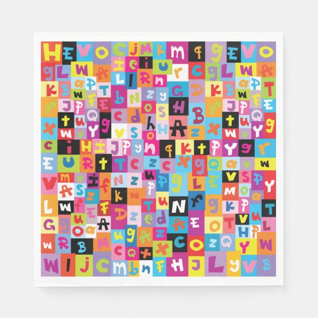 Jumble Alphabet Pattern Napkin (Front)