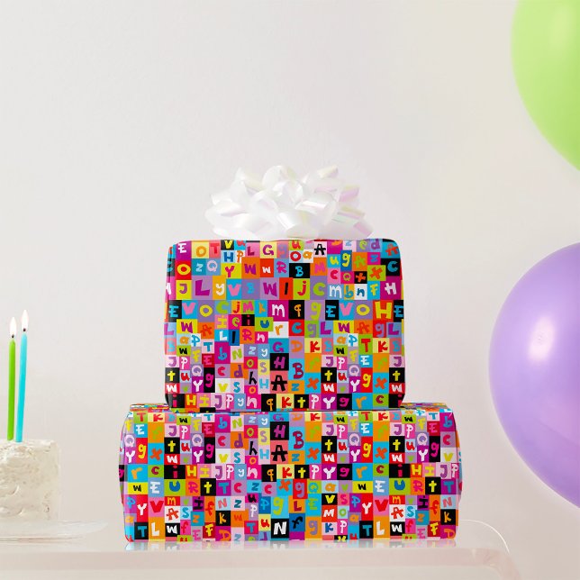 Jumble Alphabet Pattern Wrapping Paper (Creator Uploaded)