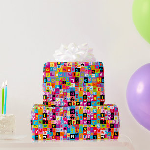 Jumble Alphabet Pattern Wrapping Paper