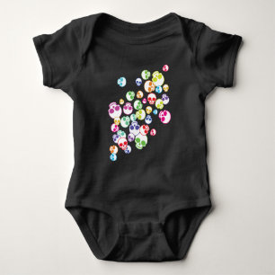 Jumble Of Colourful Skulls Baby Bodysuit