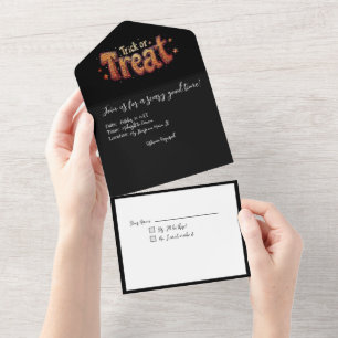 Jumble of Jack-o-Lanterns All In One Invitation