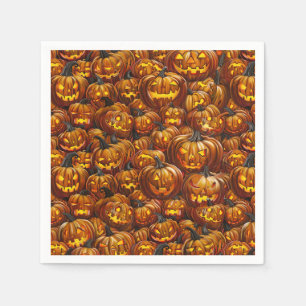 Jumble of Jack-o-Lanterns Napkin