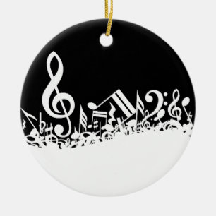 Jumble of Musical Symbols Ceramic Tree Decoration