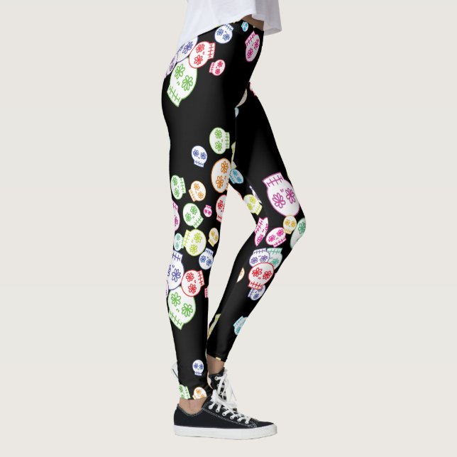 Jumble Of Sweet Skulls Leggings (Right)