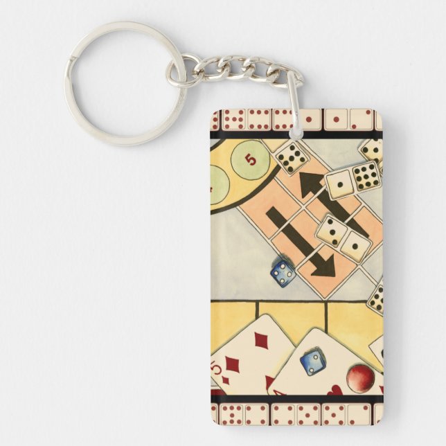 Jumbled Assortment of Games of Chance Key Ring (Front)