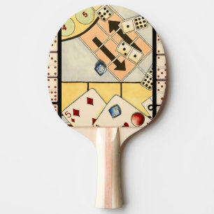 Jumbled Assortment of Games of Chance Ping Pong Paddle
