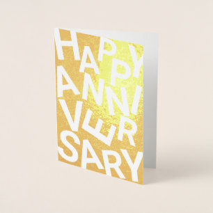 Jumbled Letters Anniversary Card, Fun Anniversary Foil Card