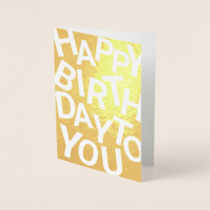 Jumbled Letters Birthday Card, Fun Modern Birthday Foil Card