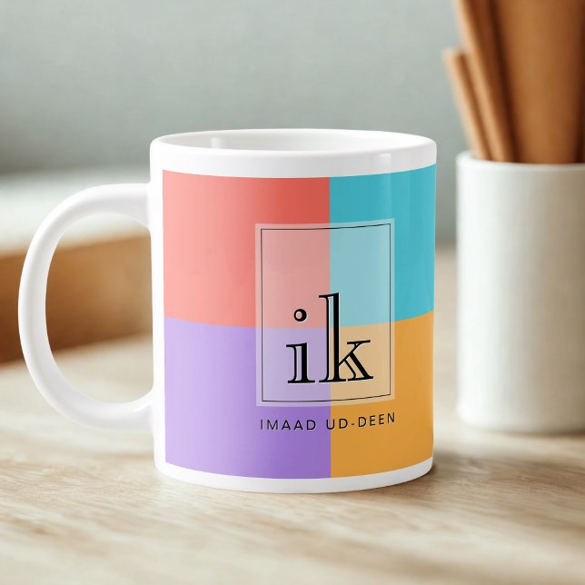 Jumbo 20oz Colour Block Monogram Mug with Car Line (Creator Uploaded)