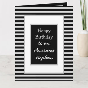 Jumbo Black Personalised Happy Birthday Nephew   Card