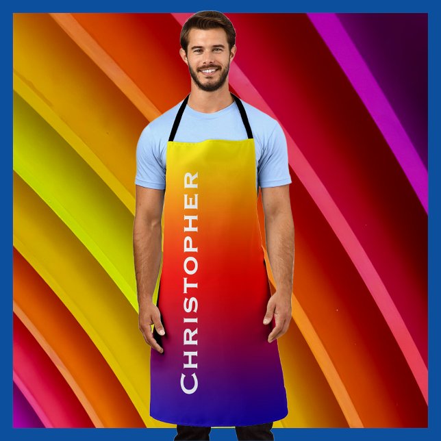 Jumbo Bold Name Rainbow or Choose Your Colour Apron (Creator Uploaded)