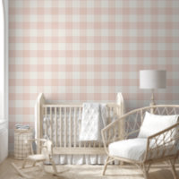 Jumbo Buffalo Check Plaid Blush Pink Off White