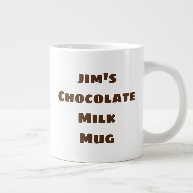 Jumbo Chocolate Milk Mug Personalised (Right)