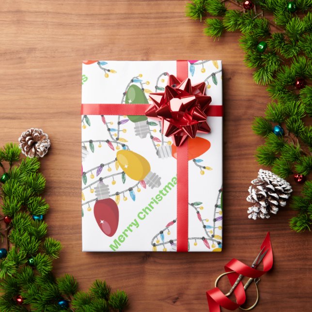 Jumbo Christmas Lights Wrapping Paper (Holiday Gift)