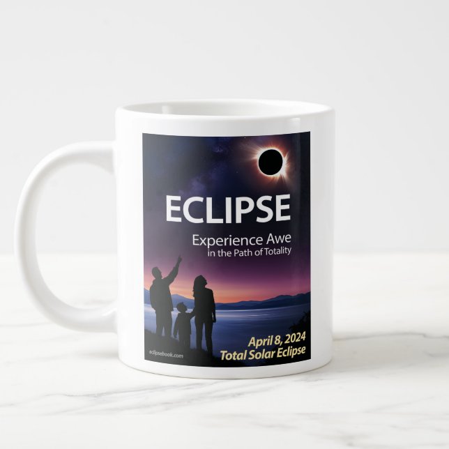 Jumbo Coffee Mug for April 8, 2024 Solar Eclipse (Left)