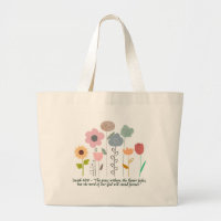 Jumbo Floral Isaiah 40:8 Tote Bag