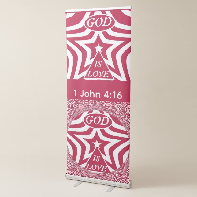 Jumbo God Is Love Star - 1 John 4:16 Scripture Art Retractable Banner (3/4)