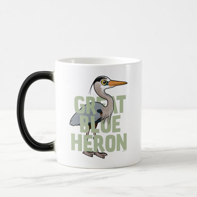 Jumbo Great Blue Heron Magic Mug (Left)