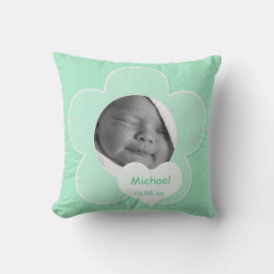Jumbo Green Polka Dot Baby Photo Pillow