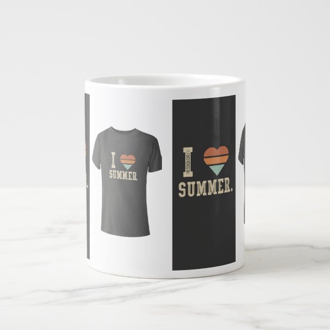 Jumbo I Love Summer Tee Design Large Coffee Mug (Front)