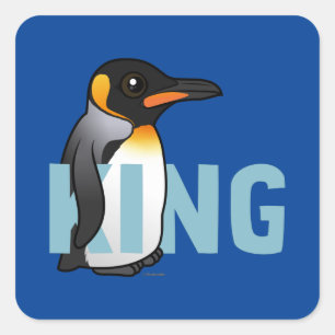 Jumbo King Penguin Square Sticker