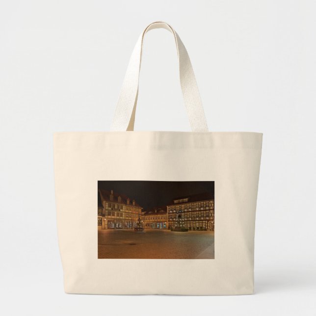 Jumbo Marktplatz Wernigerode bei Nacht Large Tote Bag (Front)