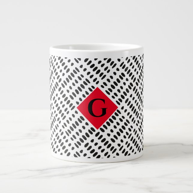 Jumbo Modern Dalmatian Mud Cloth 20oz Mug (Front)