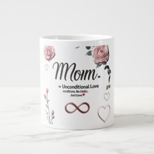 Jumbo Mug – Mum, Infinite Love with Roses & Hearts