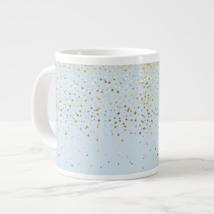 Jumbo Mug-Petite Golden Stars-Blue Large Coffee Mug