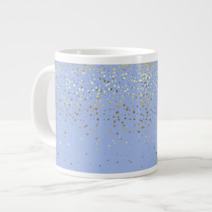 Jumbo Mug-Petite Golden Stars-Blue Large Coffee Mug