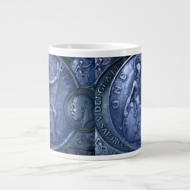 Jumbo Mug with Coin Art Decor (Front)