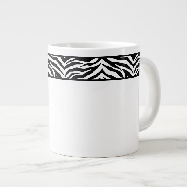 Jumbo Mug-Zebra Print Large Coffee Mug (Front Right)