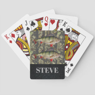 Jumbo Perch Fishing Camouflage Name Cards