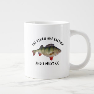Jumbo Perch Fishing Quote Men's Hobby Mug