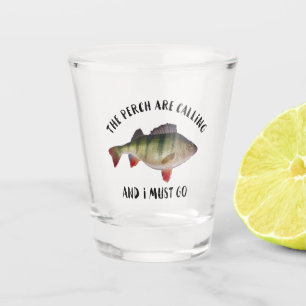Jumbo Perch Fishing Sports Hobby Men's Shot Glass