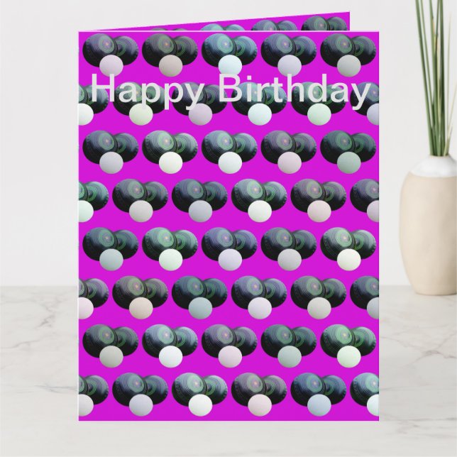 Jumbo Pink Lawn Bowls Birthday Card, Card (Front)
