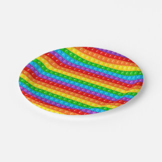Jumbo Pop it Rainbow Circular Paper Plate