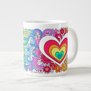 JUMBO Psychedelic Groovy Peace Sign & Love Mug ♥