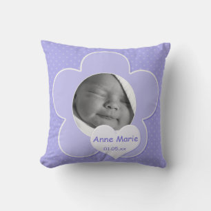 Jumbo Purple Polka Dot Baby Photo Pillow