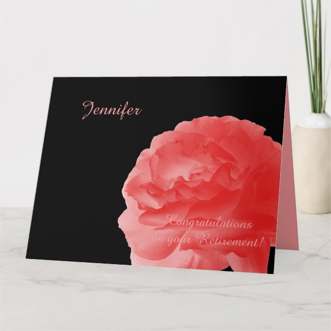 JUMBO Retirement Congratulations from All, Rose Card (Front)