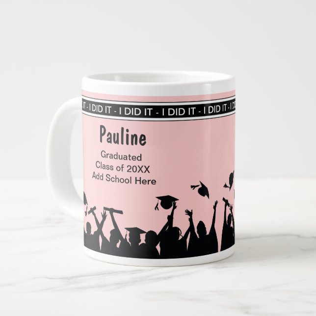 Jumbo School Graduation Celebration Mugs (Front Left)
