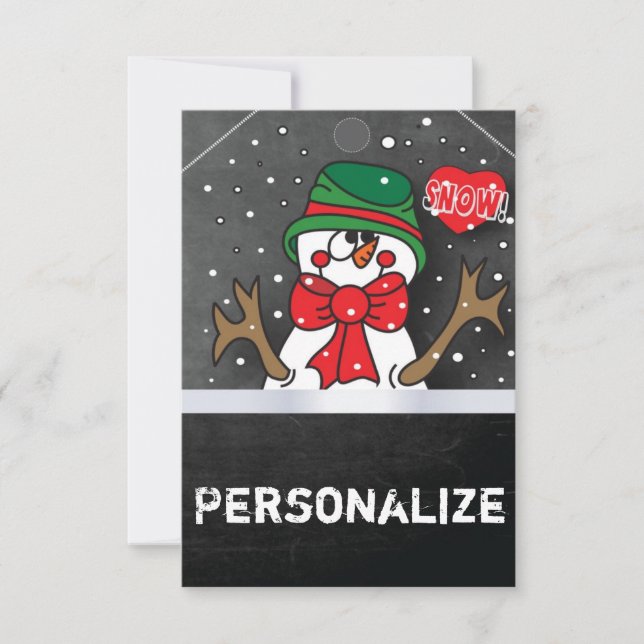 Jumbo Size Snowman Gift Tag (Front)
