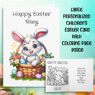 Jumbo-SizedAdorable Easter Bunny and Colouring Pag Card